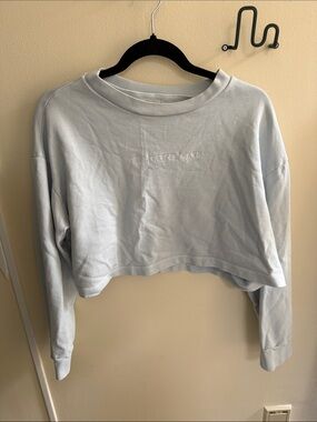 For Days Cropped Crewneck Sweatshirt - Pale Blue